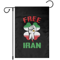 Free Iran Raised Fist and Persian Flag Clover Garden Flag Lion and Sun Freedom Fighter Iranian Revolution