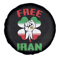 Free Iran Raised Fist and Persian Flag Clover Spare Tire Cover Lion and Sun Freedom Fighter Iranian Revolution
