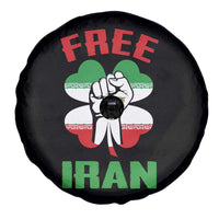 Free Iran Raised Fist and Persian Flag Clover Spare Tire Cover Lion and Sun Freedom Fighter Iranian Revolution