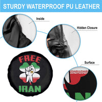 Free Iran Raised Fist and Persian Flag Clover Spare Tire Cover Lion and Sun Freedom Fighter Iranian Revolution