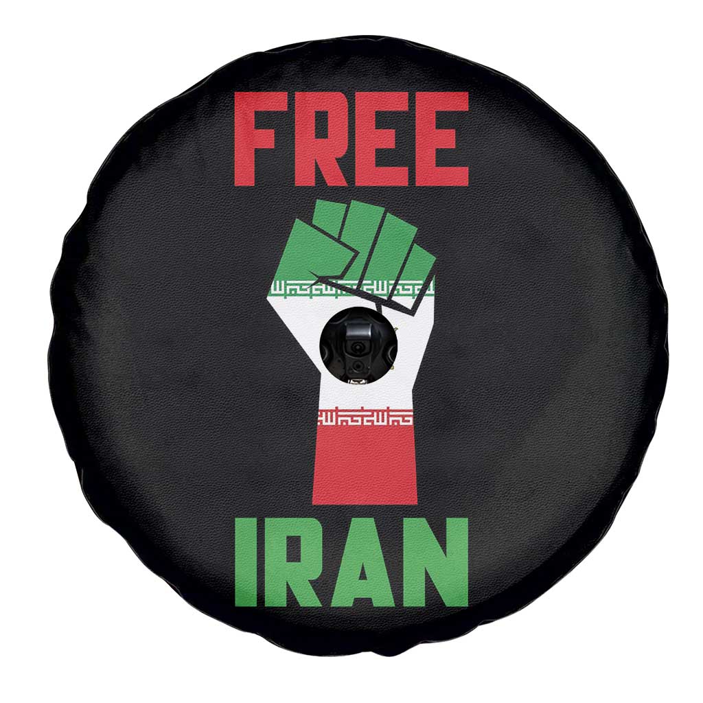 Free Iran Raised Fist Spare Tire Cover Persian Flag Lion and Sun Emblem Iranian Revolution