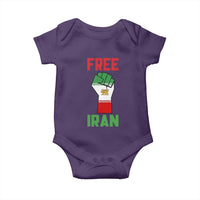 Free Iran Raised Fist Baby Onesie Persian Flag Lion and Sun Emblem Iranian Revolution