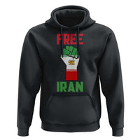 Free Iran Raised Fist Hoodie Persian Flag Lion and Sun Emblem Iranian Revolution