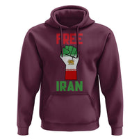 Free Iran Raised Fist Hoodie Persian Flag Lion and Sun Emblem Iranian Revolution