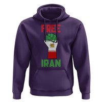 Free Iran Raised Fist Hoodie Persian Flag Lion and Sun Emblem Iranian Revolution
