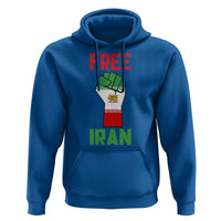 Free Iran Raised Fist Hoodie Persian Flag Lion and Sun Emblem Iranian Revolution