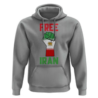 Free Iran Raised Fist Hoodie Persian Flag Lion and Sun Emblem Iranian Revolution
