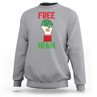 Free Iran Raised Fist Sweatshirt Persian Flag Lion and Sun Emblem Iranian Revolution