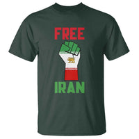 Free Iran Raised Fist T Shirt Persian Flag Lion and Sun Emblem Iranian Revolution
