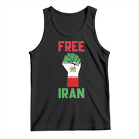 Free Iran Raised Fist Tank Top Persian Flag Lion and Sun Emblem Iranian Revolution