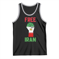 Free Iran Raised Fist Tank Top Persian Flag Lion and Sun Emblem Iranian Revolution