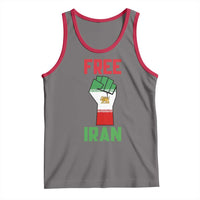Free Iran Raised Fist Tank Top Persian Flag Lion and Sun Emblem Iranian Revolution