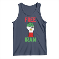 Free Iran Raised Fist Tank Top Persian Flag Lion and Sun Emblem Iranian Revolution