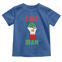 Free Iran Raised Fist Toddler T Shirt Persian Flag Lion and Sun Emblem Iranian Revolution