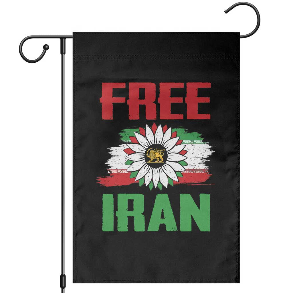 Free Iran Sunflower Garden Flag Persian Flag Lion and Su Iranian Revolution Freedom Supporters