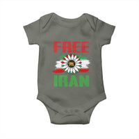 Free Iran Sunflower Baby Onesie Persian Flag Lion and Su Iranian Revolution Freedom Supporters