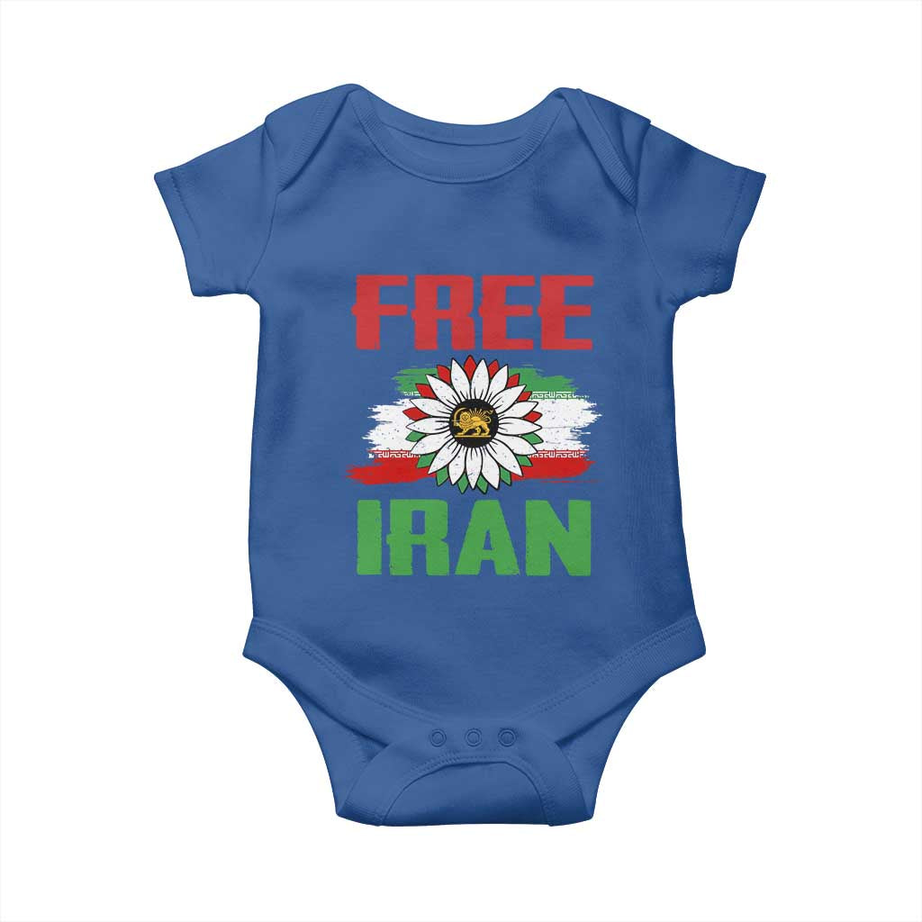 Free Iran Sunflower Baby Onesie Persian Flag Lion and Su Iranian Revolution Freedom Supporters
