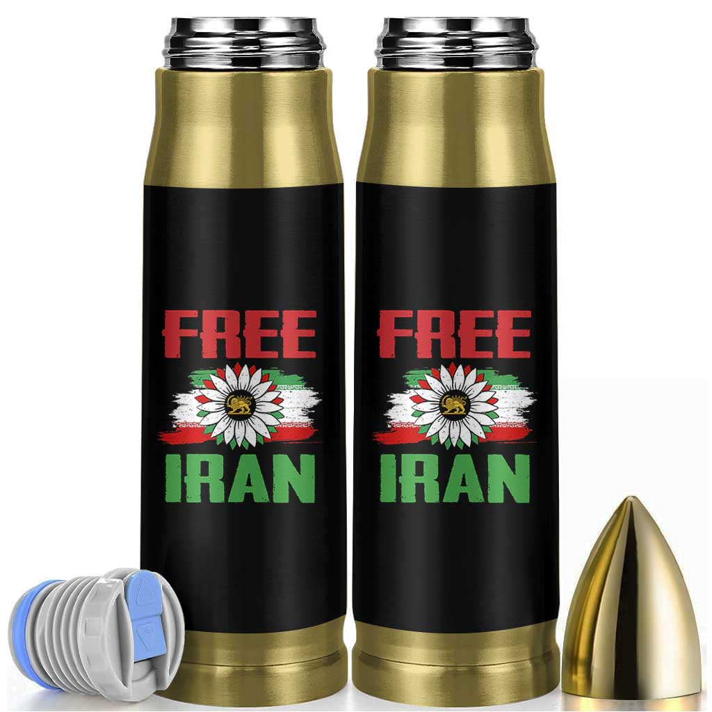 Free Iran Sunflower Bullet Tumbler Persian Flag Lion and Su Iranian Revolution Freedom Supporters