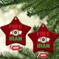 Free Iran Sunflower Ceramic Ornament Persian Flag Lion and Su Iranian Revolution Freedom Supporters