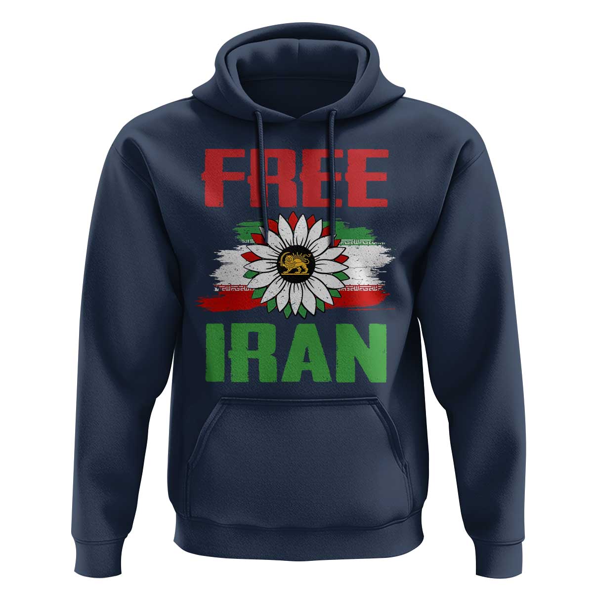 Free Iran Sunflower Hoodie Persian Flag Lion and Su Iranian Revolution Freedom Supporters