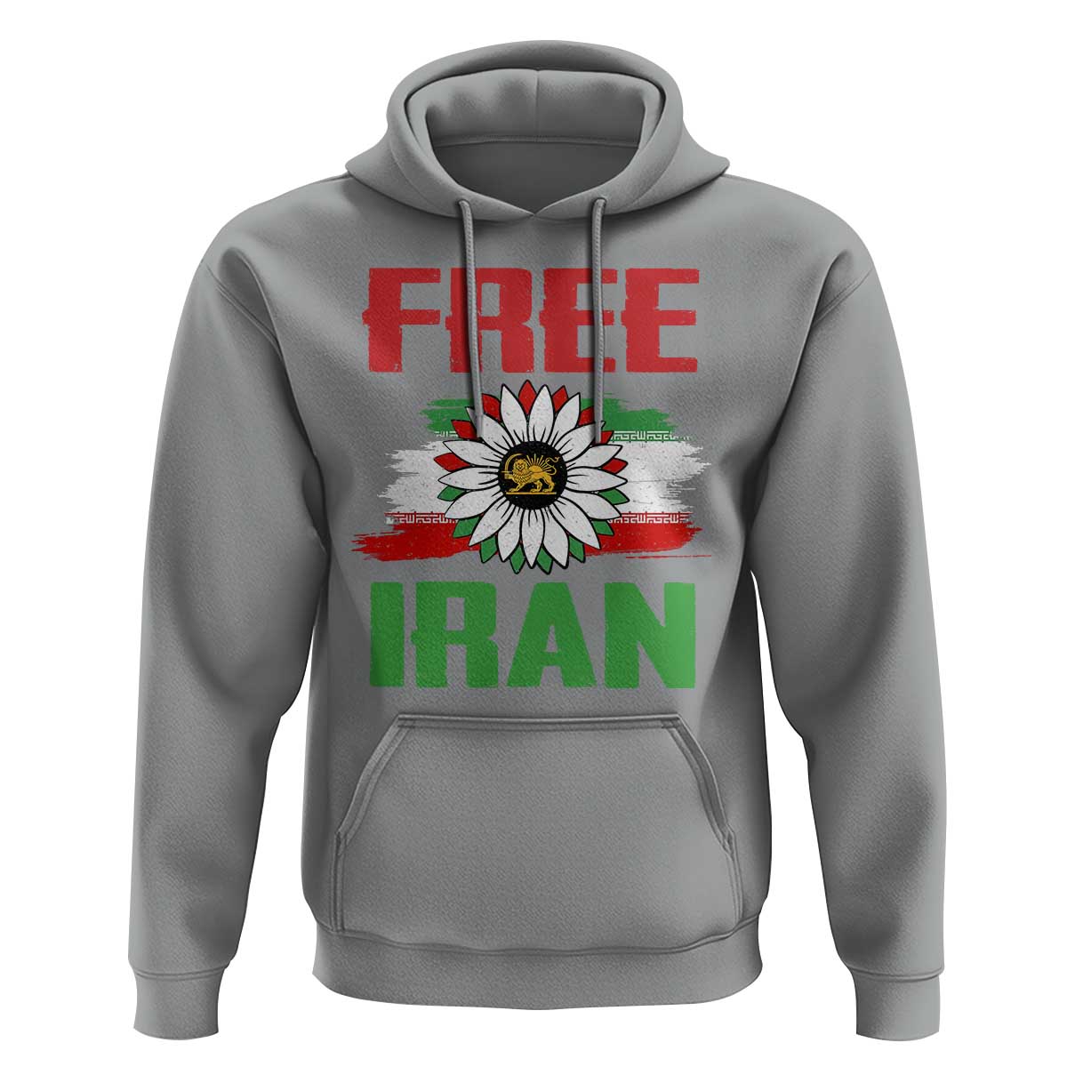 Free Iran Sunflower Hoodie Persian Flag Lion and Su Iranian Revolution Freedom Supporters