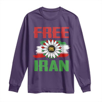Free Iran Sunflower Long Sleeve Shirt Persian Flag Lion and Su Iranian Revolution Freedom Supporters