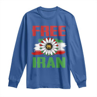 Free Iran Sunflower Long Sleeve Shirt Persian Flag Lion and Su Iranian Revolution Freedom Supporters