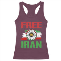 Free Iran Sunflower Racerback Tank Top Persian Flag Lion and Su Iranian Revolution Freedom Supporters