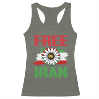 Free Iran Sunflower Racerback Tank Top Persian Flag Lion and Su Iranian Revolution Freedom Supporters