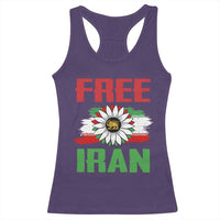 Free Iran Sunflower Racerback Tank Top Persian Flag Lion and Su Iranian Revolution Freedom Supporters