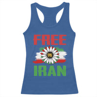 Free Iran Sunflower Racerback Tank Top Persian Flag Lion and Su Iranian Revolution Freedom Supporters