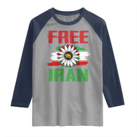 Free Iran Sunflower Raglan Shirt Persian Flag Lion and Su Iranian Revolution Freedom Supporters