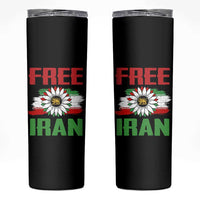 Free Iran Sunflower Skinny Tumbler Persian Flag Lion and Su Iranian Revolution Freedom Supporters