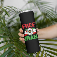 Free Iran Sunflower Skinny Tumbler Persian Flag Lion and Su Iranian Revolution Freedom Supporters