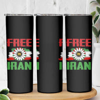 Free Iran Sunflower Skinny Tumbler Persian Flag Lion and Su Iranian Revolution Freedom Supporters