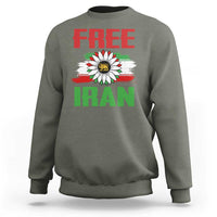 Free Iran Sunflower Sweatshirt Persian Flag Lion and Su Iranian Revolution Freedom Supporters