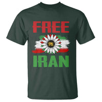 Free Iran Sunflower T Shirt Persian Flag Lion and Su Iranian Revolution Freedom Supporters