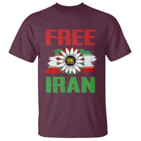 Free Iran Sunflower T Shirt Persian Flag Lion and Su Iranian Revolution Freedom Supporters