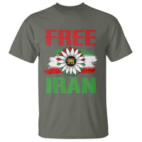 Free Iran Sunflower T Shirt Persian Flag Lion and Su Iranian Revolution Freedom Supporters