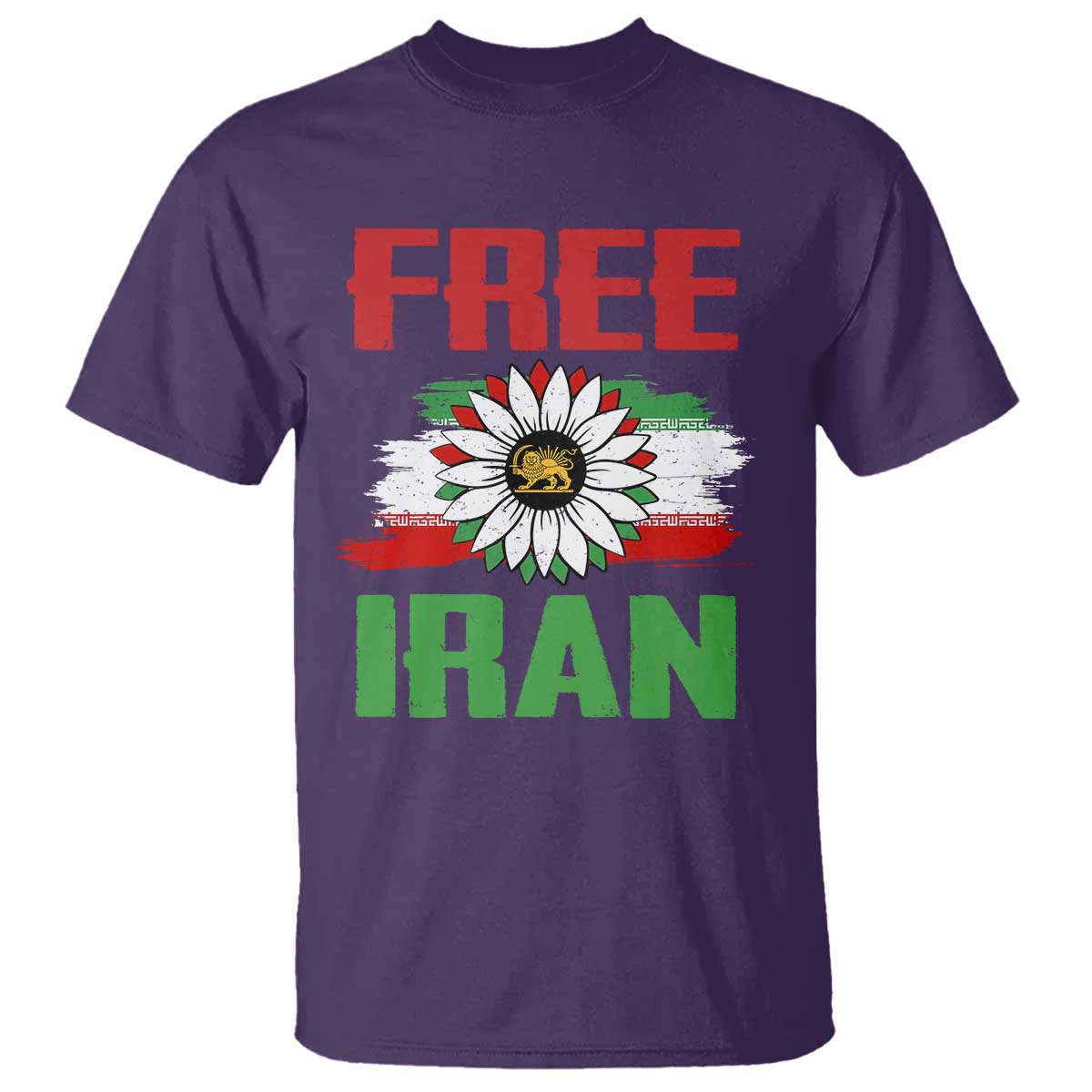 Free Iran Sunflower T Shirt Persian Flag Lion and Su Iranian Revolution Freedom Supporters