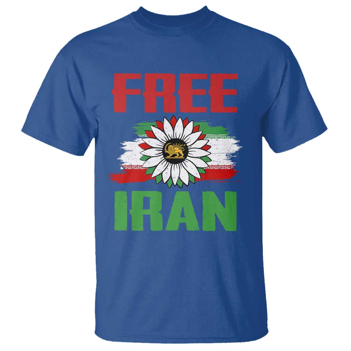 Free Iran Sunflower T Shirt Persian Flag Lion and Su Iranian Revolution Freedom Supporters
