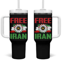 Free Iran Sunflower Tumbler With Handle Persian Flag Lion and Su Iranian Revolution Freedom Supporters