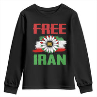 Free Iran Sunflower Youth Sweatshirt Persian Flag Lion and Su Iranian Revolution Freedom Supporters