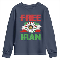 Free Iran Sunflower Youth Sweatshirt Persian Flag Lion and Su Iranian Revolution Freedom Supporters