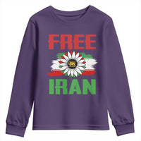 Free Iran Sunflower Youth Sweatshirt Persian Flag Lion and Su Iranian Revolution Freedom Supporters
