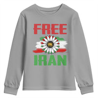 Free Iran Sunflower Youth Sweatshirt Persian Flag Lion and Su Iranian Revolution Freedom Supporters