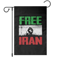 Free Iran Freedom Protest Garden Flag Iranian Flag Raised Fist and Crowd Revolution