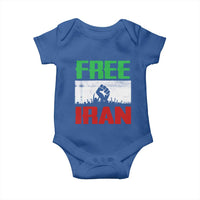 Free Iran Freedom Protest Baby Onesie Iranian Flag Raised Fist and Crowd Revolution