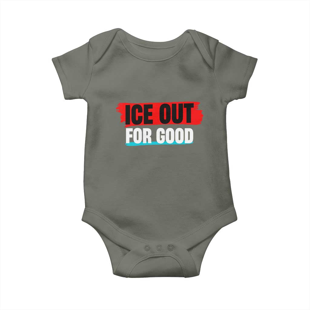 Ice Out For Good Baby Onesie Subtle Against Ice Protest Political Resistance