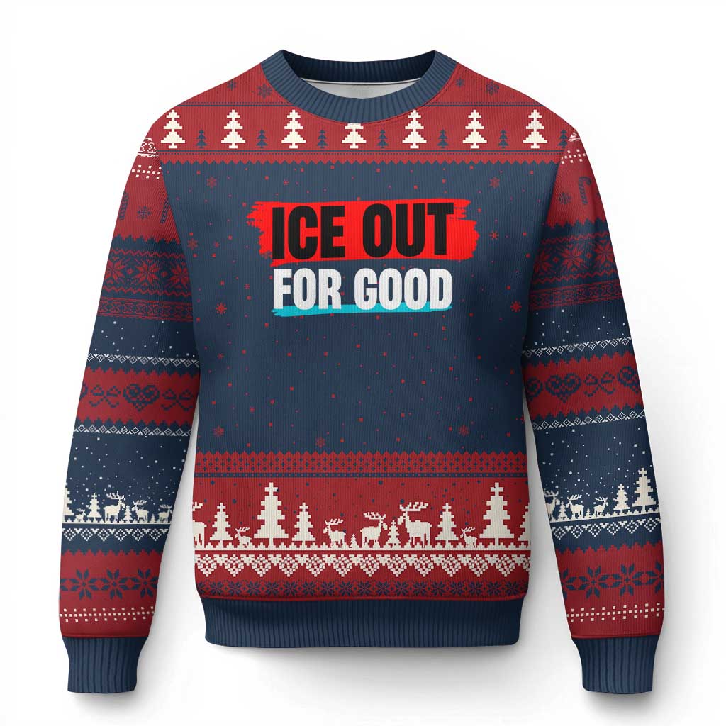 Ice Out For Good Ugly Christmas Sweater Subtle Against Ice Protest Political Resistance